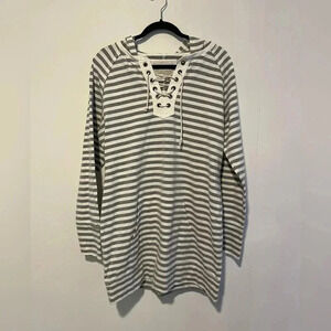 Envy’s Tree Striped Gray & White Hoodie P26